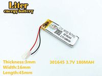 3.7V 180mAh 301645 Lithium Polymer Li-Po Rechargeable Battery for MP4 MP5 GPS PSP Mobile Video Game