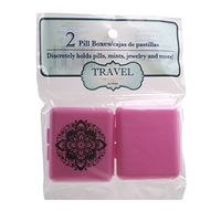 Indestructo Travel Pill Boxes By Designs - 2 Pack Assorted Patterns (Pink)