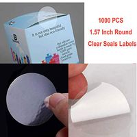 Clear Retail Package Seals 1000 Round Circle Wafer Package Seals Stickers/Labels, 1.57 inch Clear Stickers, Double Row in a Roll
