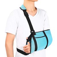 Arm Sling with Waist Belt, Blue Shoulder Support Sling, Adjustable Shoulder Immobilizer for Broken and Fractured Bones, Rotator Cuff, Arm, Shoulder Injury Support for Left and Right Arm
