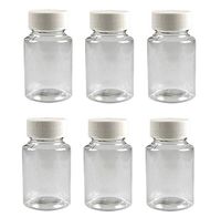 VASANA 12PCS 15ml Clear Empty Portable Plastic Pill Bottles with White Screw Cap Pill Tablet Holder Storage Container Travel Pill Packing Jar for Liquid Solid Powder Medicine Chemical Dispense