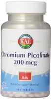 KAL Chromium Picolinate Tablets, 200 mcg, 100 Count