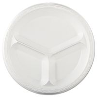 GNPLAM13 - Elite Laminated Foam Plates, 10 1/4quot, White, Round, 3 Compartments, 125/pack