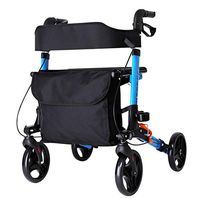 Rsiosler Folding Rollator Walker with Seat, Elderly Medical Four Wheel Walkers, Deluxe Shopping Cart, Safety Lightweight Travel Wheelchair Mobility Aid with Bag