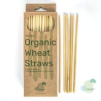 TARTER GROUP ALL NATURAL ORGANIC WHEAT DRINKING STRAWS | 100 Pack | 100% Biodegradable & Compostable | Eco Friendly Long Wheat Straws | The Attractive and Sustainable Alternative to Plastic