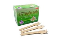 Gmark 250 ct Wooden Forks, 6.25" Length, Paper Box Package - No Plastic Earth-Friendly, Disposable Biodegradable Wooden Cutlery, Green Product (Box of 250pcs) GM1007