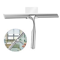 Uni-Focus Shower Squeegees Stainless Steel with Self Adhesive Hook Window Squeegees for Shower Doors Bathroom Mirror Wiper, Window Glass Cleaning