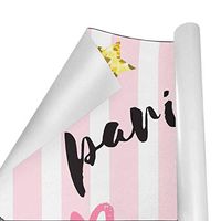 Gift Wrapping Paper Roll Paris Pink Stripe for Birthday,Holiday,Wedding,Baby Shower Gift Wrap - 3Rolls - 58inch x 23inch Per Roll
