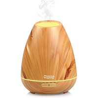 Easehold Aromatherapy Essential Oil Diffuser ,400ml Ultrasonic Humidifier 20H Intermittent Mist 4 Timer 7 Mood Light for Home Office ,Dark Wood Grain