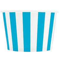 [1,000 Count] Blue Paper Ice Cream Cups - 8 oz Striped Madness Dessert Bowls Perfect For Yummy Treats! Frozen Dessert Supplies