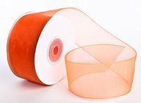 25 Yard Spool of Elegant Light and Sheer Orange Organza Ribbon- 1.5" Wide