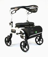 Evolution Trillium Lightweight Medical Walker Rollator with Seat, Large Wheels, Brakes, Backrest, Basket for Seniors Indoor Outdoor use (Pearl White, Mini)
