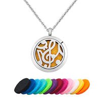 JewelryJo Melody Music Note Essential Oil Diffuser Necklace Aromatherapy Locket Perfume Pendant with Refill Pads Women Girls Gifts