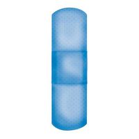 American White Cross Blue Metal Detectable Adhesive Strips, Sterile, Plastic, 1" x 3", 150 per Case, 10 Tray per Case (Pack of 1500)