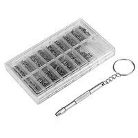 Mintata2019 1000Pcs Micro Eyeglass Screws Nuts and 4-in-1 screwdriver Repair Tool Kit for Repairing Glasses, Watches, Mobile Phones