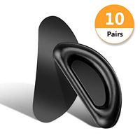 YR Eyeglass Nose Pads, Stick On Soft Silicone Nose Pad Cushion, Adhesive Anti-Slip Nose Pads for Glasses, Eyeglasses, Sunglasses, 1.3mm, 10 Pairs, Black