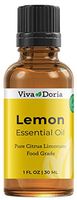 Viva Doria 100% Pure Lemon Essential Oil, Undiluted, Food Grade, Southwest - USA Lemon Oil, 30 mL (1 Fl Oz)