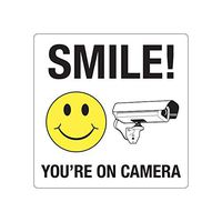 Smile Youâ€re On Camera Sticker Decal Self Adhesive Vinyl Shop Window CCTV Vinyl Made in USA