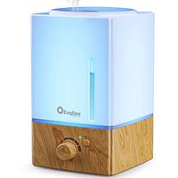 1500ml Aroma Essential Oil Diffuser Large – Exqline Diffuser for Essential Oils Large Room Large Aromatherapy Diffuser Large Room Unique Diffuser Humidifier for Essential Oils 7 LED Color (Wood Grain)