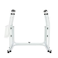 Stand Alone Toilet Safety Grab Rail with Magazine Rack White