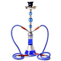 BuBu-Fu Hookah Set, Large Plexiglass Acrylic 2 Hose Hookah Complete Set, Easy to Disassemble Easy to Clean Not Easy to Dump Arab Hookah Set,Ablue