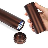 Large Aluminum Cigarette Case Jar - YHOUSE Waterproof Round 100's Cigarettes Box Pocket Bottle (Coffee)