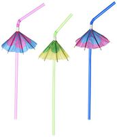 Fun Express Multicolor Tropical Umbrella Straws (Pack of 12)