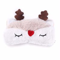 MOTZU Cartoon Animal Plush Sleep Eye Mask, 3D Cute Sleeping Blindfold Eye Cover, Rest Eye Shade,for Men Women Kids, Reindeer