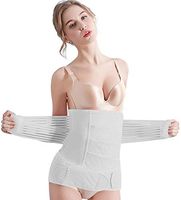 Postpartum Belly Support Recovery Wrap - Belly Belt for Postnatal, Pregnancy, Maternity - Body Shaper Girdles for Women - Waist Shapewear Belt Tummy Belt (White, L)
