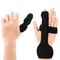 Healifty Mallet Finger Splint Trigger Finger Brace Finger Extension Splint for Broken Finger Tendon Pain Relief with Fixing Belt (Black)