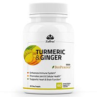 Zaffrus - Turmeric & Ginger with BioPerine to Support Healthy Joints & Pain Relief | Enhance Immune System | Support Heart & Brain Function | Antioxidant. 60 Supplement Capsules for Women and Men