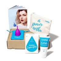 Lunette Menstrual Cup Kit - Violet - Reusable Model 1 Menstrual Cup for Light to Normal Flow + Cleansers