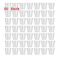 FTXJ 1 Set Clear Plastic Disposable Shot Glasses Shooter Cups Jello Tumblers (50)