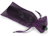 Organza Wine Bags- Purple Organza Wine Bags 6-1/2x15" with Satin Drawstrings (6 Packs; 10 Bags Per Pack) - WRAPS-B61543