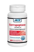Serrapeptase 130,000 SPU – 60 Vegetarian Capsules – Premium Natural Systemic Enzymes – Enteric-Coated Serrapeptase – AST Enzymes