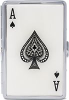 Ace of Spade Compact (16 100s) Metal-Plated Cigarette Case & Stash Box