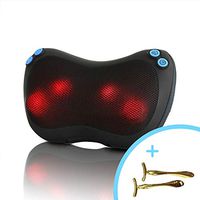 Massage Pillow with Heat and Speed Control for Legs Back Neck Pain Relief, Suitable for Men & Women Younger & Elder 4 Balls Red Lights
