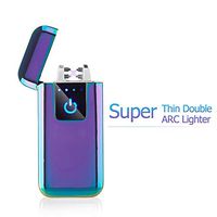 FL5018 Double Arc Plasma USB Lighter Rechargeable Windproof Flameless Electric Lighter (Purple)