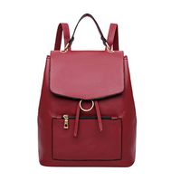 Fashion Backpack for Women, Pu Leather Daypack School Student Bookbags Shoulder Bags Large Capacity Waterproof Anti-Theft Rucksack for Book, Phone, Toiletries, Wallet, Tablet Backpacks (Red)
