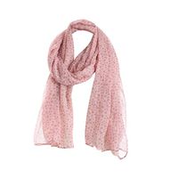 Bolayu Sexy Women Ladies Stars Print Pattern Lace Long Scarf Warm Wrap Shawl (Pink)