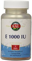 KAL E-1000 D-Alpha Tocopherol 1000 IU Softgels, 30 Count