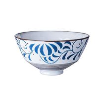 Bowl Ceramic Bowl Noodles Rice Soup Tray Family Restaurant Eating Utensils Tang Grass Tableware 17.5x9.5cm Household tableware, retro bowl