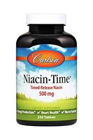 Carlson - Niacin - Time, Time-Release Niacin 500 mg, Energy Production, Heart Health & Nerve Function, 250 Tablets