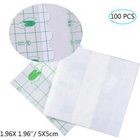 Transparent Film Dressing,Fencia 100Pcs Waterproof Transparent Adhesive Wound Dressing Fixer Hypoallergenic,Ultra Thin, Protects Cuts, Minor Burns, Blisters and Post-Surgical Incisions -1.96X 1.96''