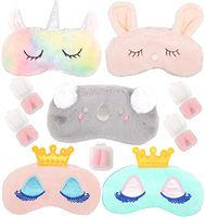 Unicorn Sleeping Masks, Sleeping Mask for Girls, Eye Mask for Sleeping, Girls Eye Unicorn Mask, Unicorn Horn, Unicorn Sleeping Masks for Girl, 5 Pack Soft Plush Blindfold Cute Unicorn Horn Sleep Mask,