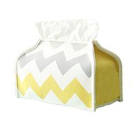 Colias Wing Creative Pop Stripes Pattern Stylish Design Rectangular Cloth Facial Tissue Box Cover Napkin Holder-Yellow