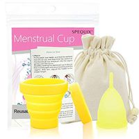SPEQUIX Portable Silicone Menstrual Cup Set(1 Pc Yellow Menstrual Cup+ 1 Pc Yellow Sterilized Cup) (Small)
