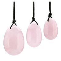 PESOENTH Jade Egg Yoni Eggs for Women Natural Rose Quartz Yoni Eggs Large Medium Small Size,Healing Crystal Chakra Massage Stone Set to Train Pelvic Muscles Kegel Exercise,in Gift Box