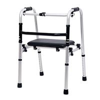 XIHAA Elderly People Walker Height Adjustable Folding Aluminum Alloy Pulley Disabled Person Walking Rehabilitation Equipment Bathroom Bath Chair(Without Wheel)