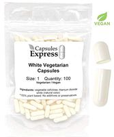 Capsules Express- Size 1 White Empty Vegan Capsules 100 Count - Kosher and Halal Certified - Gluten-Free Vegetarian/Vegetable Pill Capsule - DIY Powder Filling